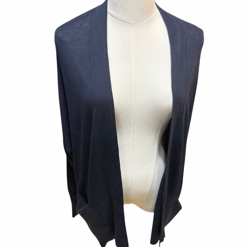 Vince Elegant Navy Blue Open-Front Women's Silk Cashmere Blend Cardigen Sz S/P